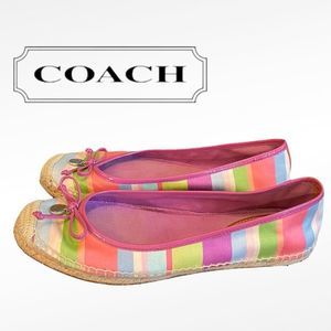 Coach "Royce" Hamptons Striped Espadrille Flats 8